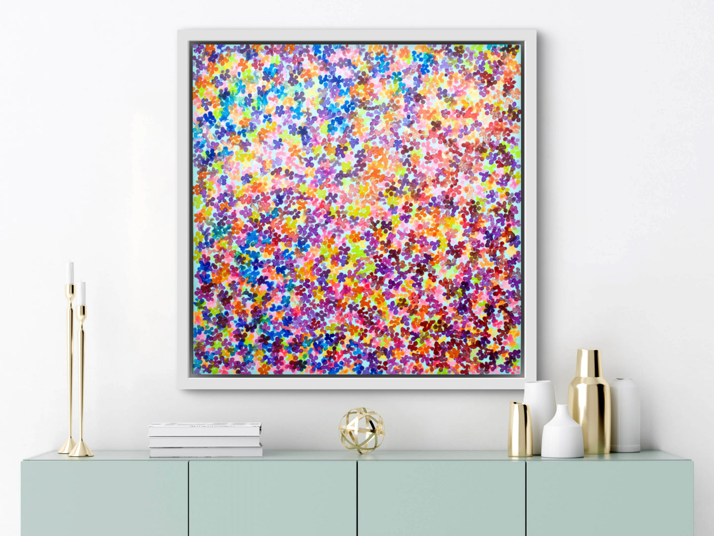 Whispers of  Bloom Abstract Painting 80cm x 80cm