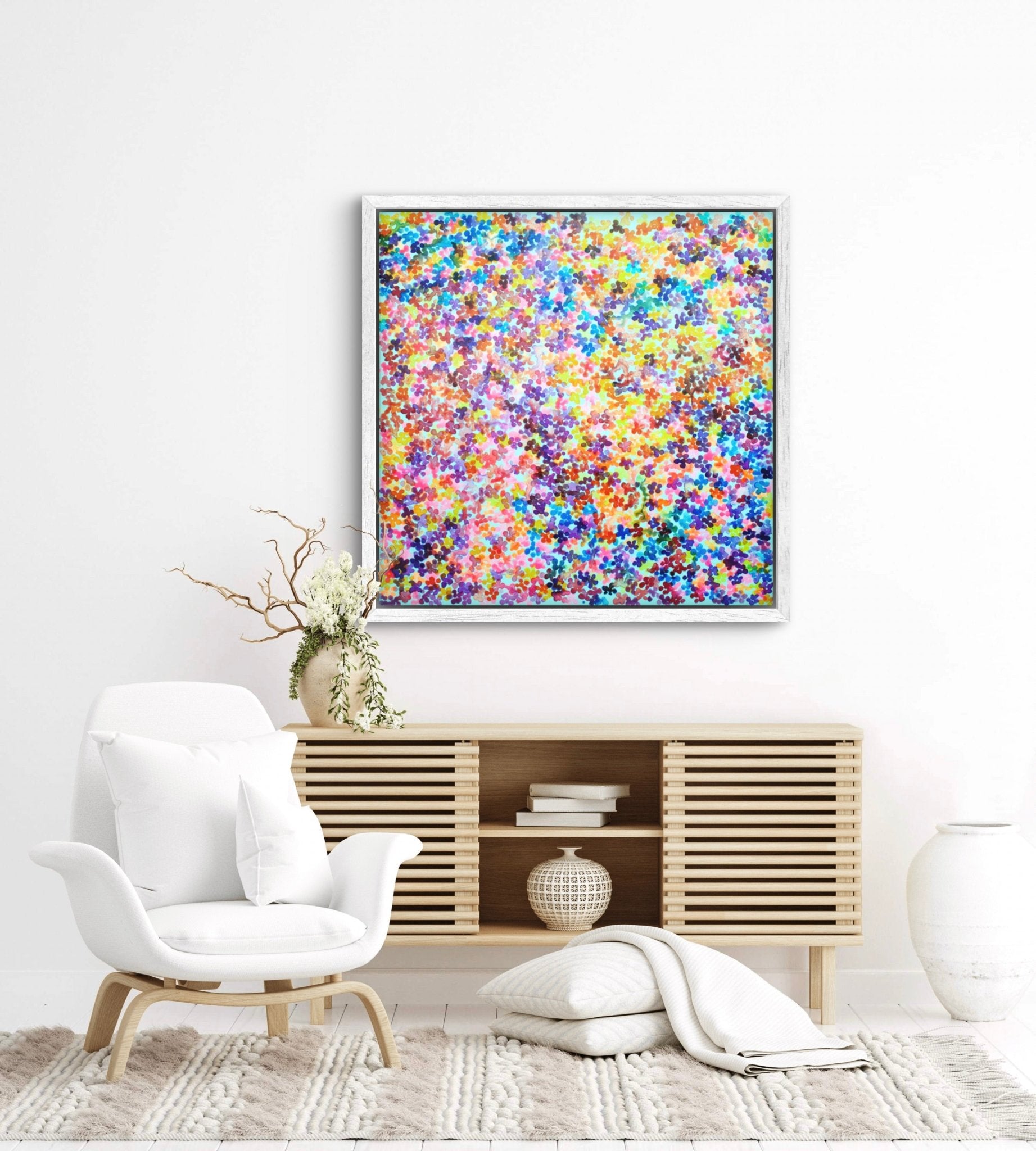 Chroma Flow Abstract Painting 80cm x 80cm - EAST HONEY AND HERB ENTERPRISE